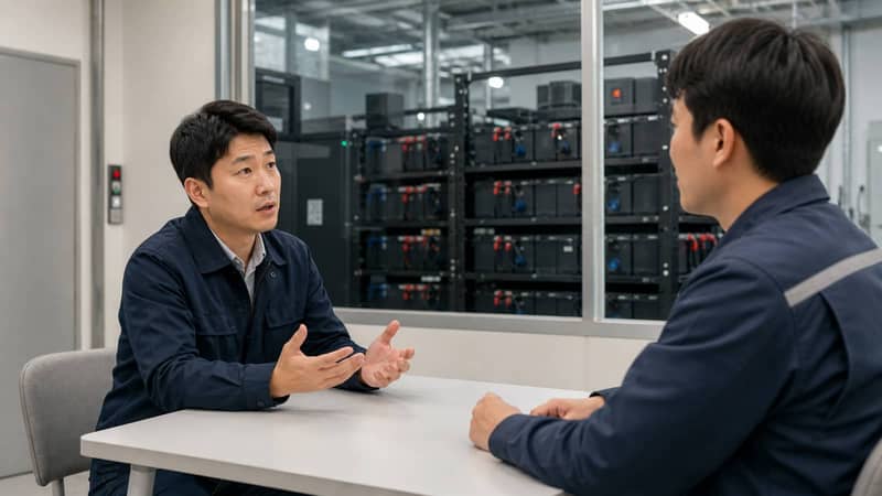 UPS 배터리 점검 항목과 상담 질문을 확인하는 현장 담당자