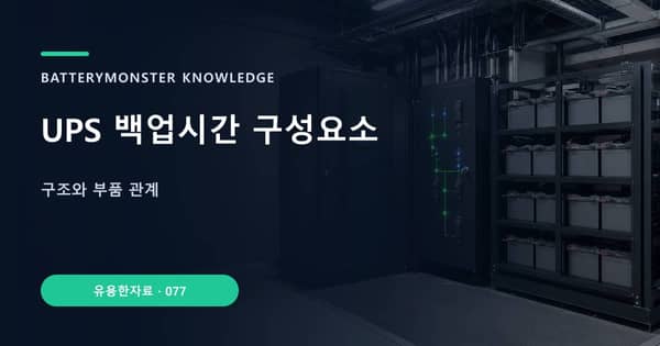 UPS 백업시간 구성요소의 핵심 판단 기준을 설명하는 대표 이미지