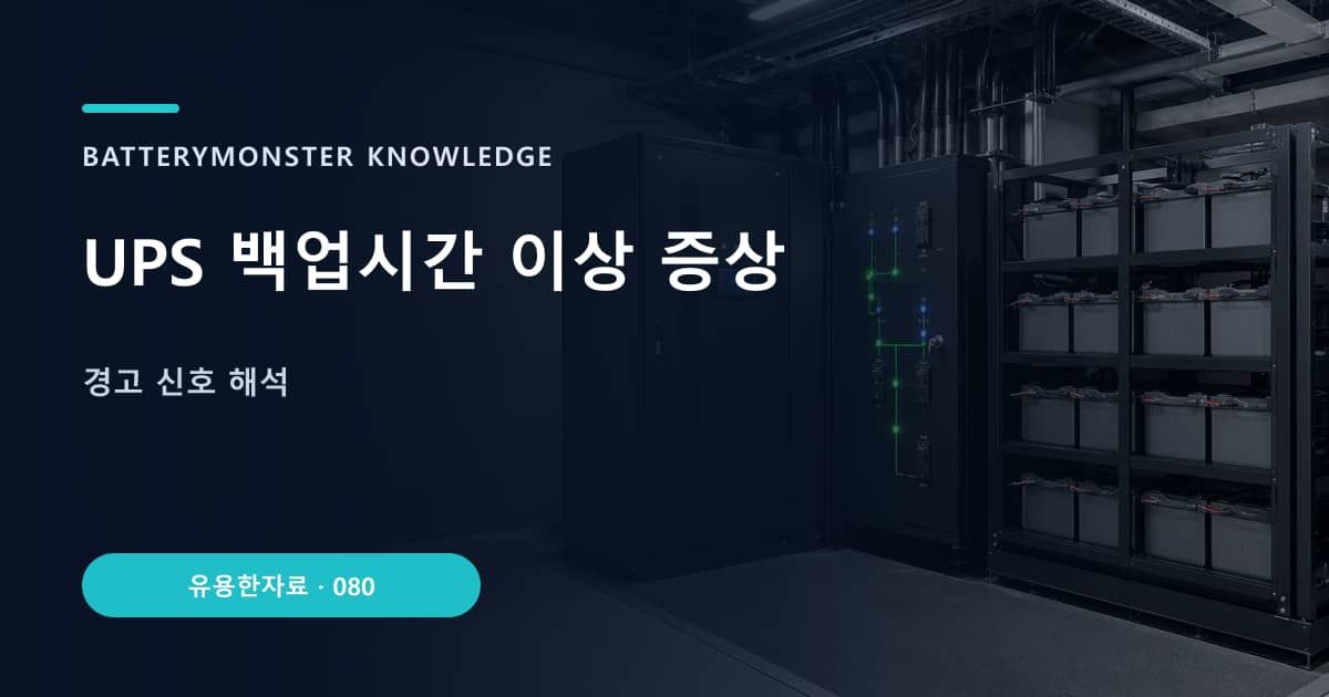 UPS 백업시간 이상 증상의 핵심 엔티티와 검색의도를 설명하는 자료 표지