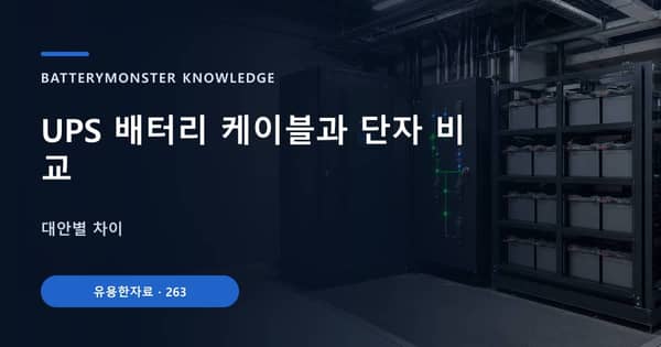 UPS 배터리 케이블과 단자 비교의 핵심 판단 기준을 설명하는 대표 이미지