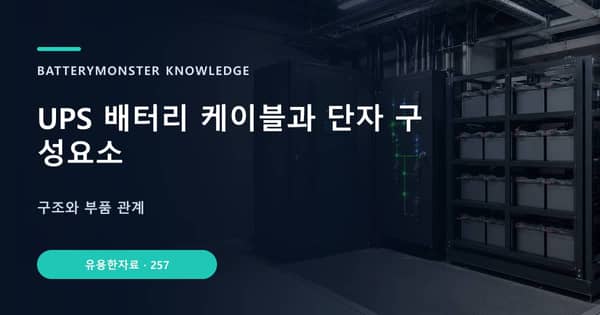 UPS 배터리 케이블과 단자 구성요소의 핵심 판단 기준을 설명하는 대표 이미지