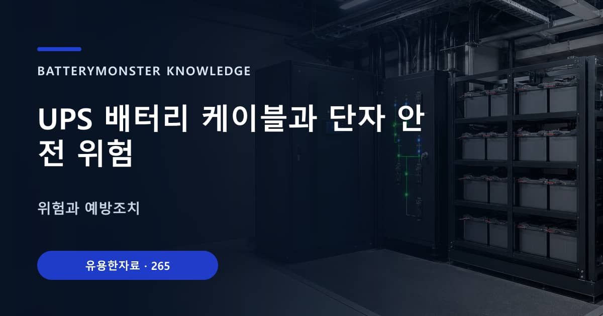 UPS 배터리 케이블과 단자 안전 위험 대표 이미지