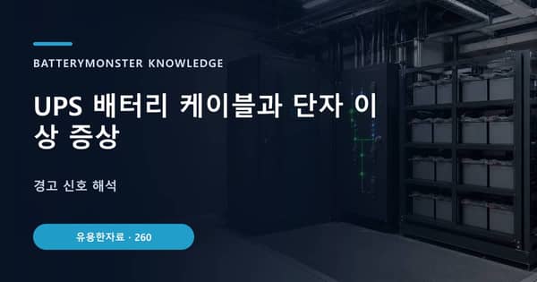 UPS 배터리 케이블과 단자 이상 증상의 핵심 판단 기준을 설명하는 대표 이미지