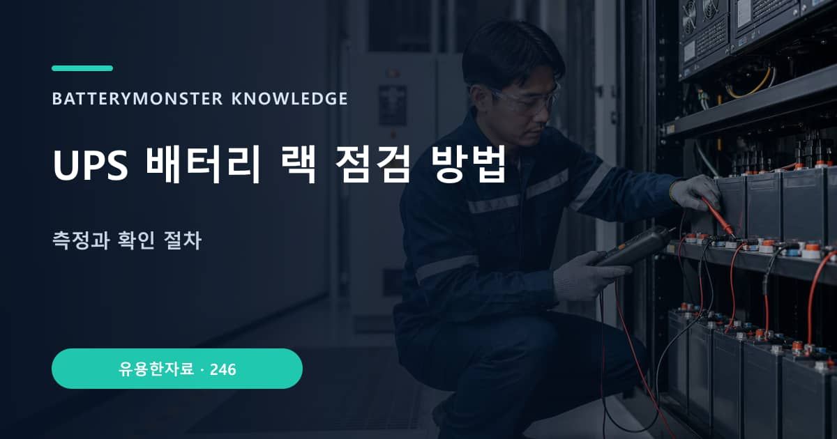 UPS 배터리 랙 점검 방법 대표 이미지