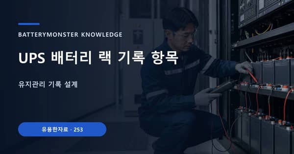 UPS 배터리 랙 기록 항목의 핵심 판단 기준을 설명하는 대표 이미지