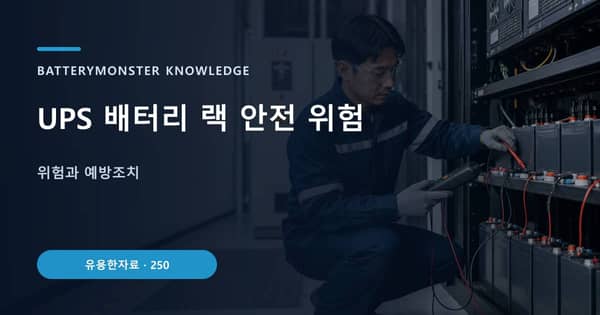 UPS 배터리 랙 안전 위험의 핵심 판단 기준을 설명하는 대표 이미지