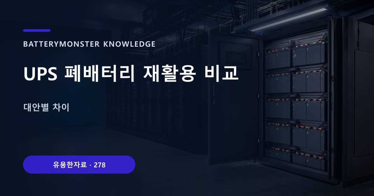 UPS 폐배터리 재활용 비교의 핵심 엔티티와 검색의도를 설명하는 자료 표지