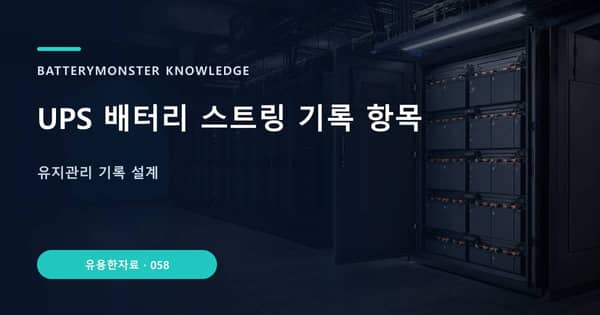 UPS 배터리 스트링 기록 항목의 핵심 판단 기준을 설명하는 대표 이미지