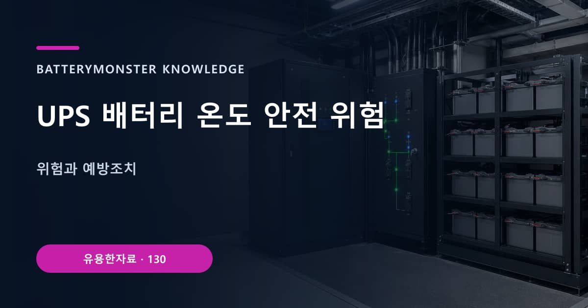 UPS 배터리 온도 안전 위험의 핵심 엔티티와 검색의도를 설명하는 자료 표지