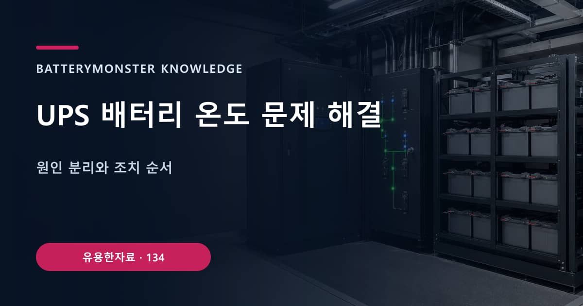 UPS 배터리 온도 문제 해결의 핵심 엔티티와 검색의도를 설명하는 자료 표지