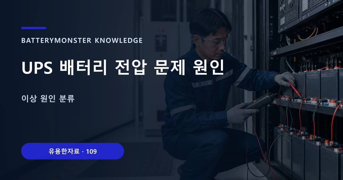 UPS 배터리 전압 문제 원인의 핵심 엔티티와 검색의도를 설명하는 자료 표지