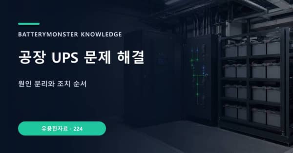 공장 UPS 문제 해결의 핵심 판단 기준을 설명하는 대표 이미지