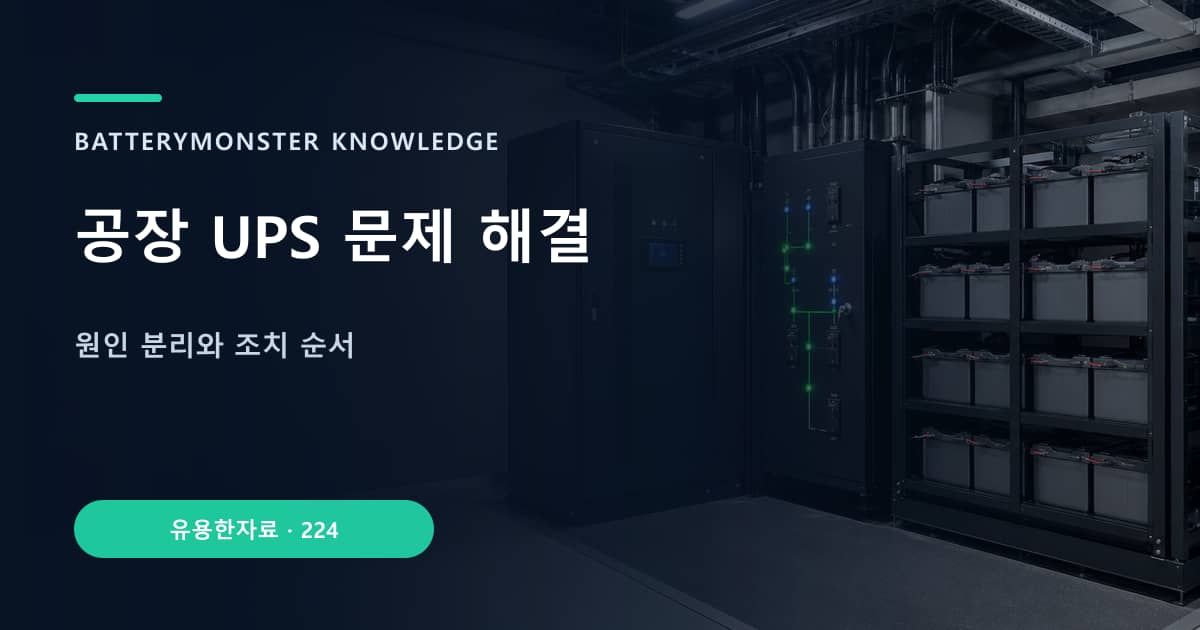 공장 UPS 문제 해결의 핵심 엔티티와 검색의도를 설명하는 자료 표지