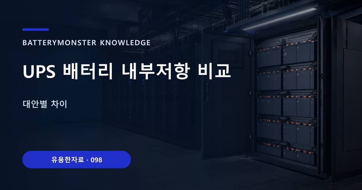 UPS 배터리 내부저항 비교의 핵심 엔티티와 검색의도를 설명하는 자료 표지