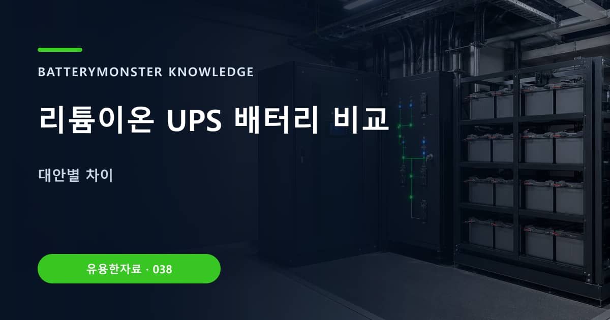 리튬이온 UPS 배터리 비교의 핵심 엔티티와 검색의도를 설명하는 자료 표지