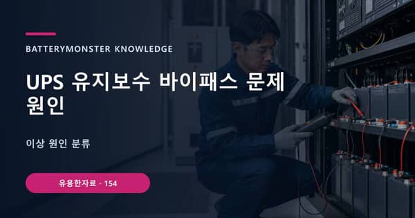 UPS 유지보수 바이패스 문제 원인의 핵심 판단 기준을 설명하는 대표 이미지