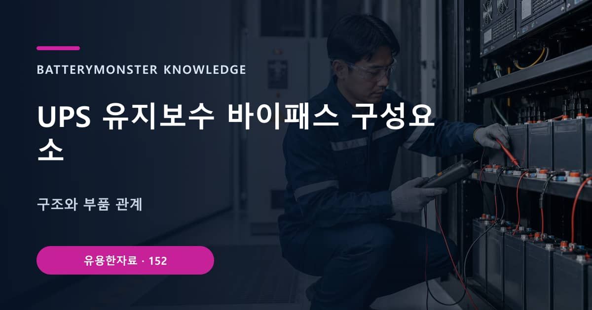 UPS 유지보수 바이패스 구성요소의 핵심 엔티티와 검색의도를 설명하는 자료 표지