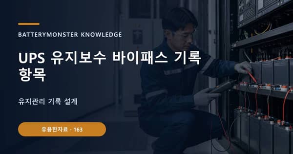 UPS 유지보수 바이패스 기록 항목의 핵심 판단 기준을 설명하는 대표 이미지