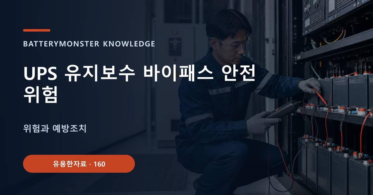UPS 유지보수 바이패스 안전 위험의 핵심 엔티티와 검색의도를 설명하는 자료 표지