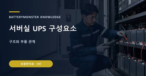 서버실 UPS 구성요소의 핵심 판단 기준을 설명하는 대표 이미지