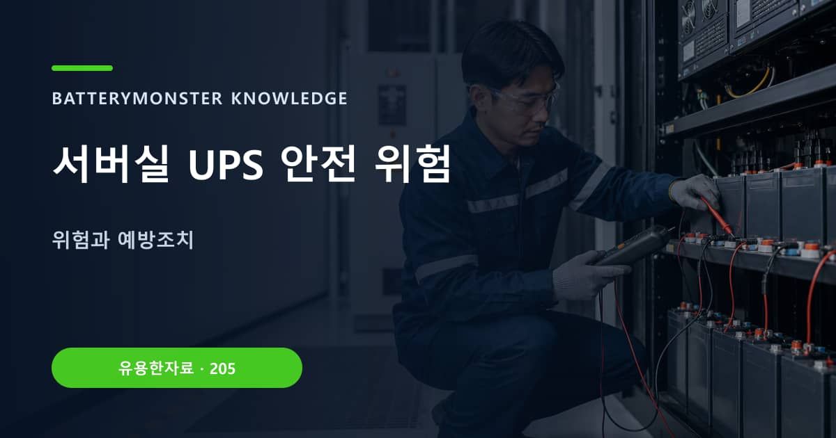 서버실 UPS 안전 위험의 핵심 엔티티와 검색의도를 설명하는 자료 표지