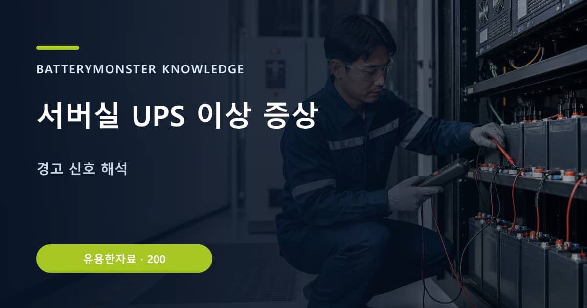 서버실 UPS 이상 증상 대표 이미지