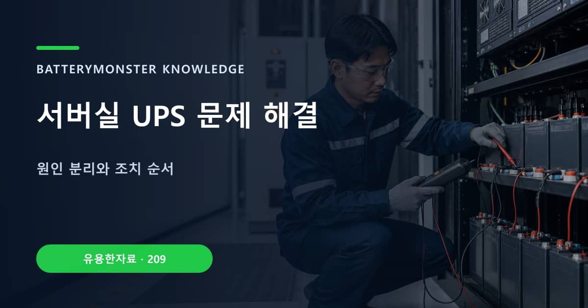 서버실 UPS 문제 해결의 핵심 엔티티와 검색의도를 설명하는 자료 표지