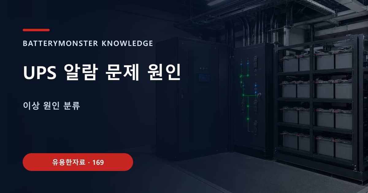 UPS 알람 문제 원인의 핵심 엔티티와 검색의도를 설명하는 자료 표지