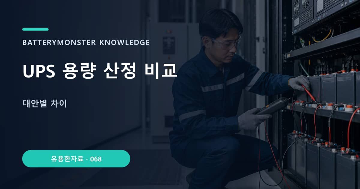 UPS 용량 산정 비교의 핵심 엔티티와 검색의도를 설명하는 자료 표지
