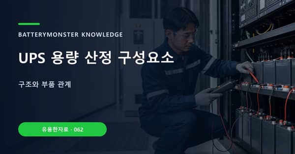 UPS 용량 산정 구성요소의 핵심 판단 기준을 설명하는 대표 이미지