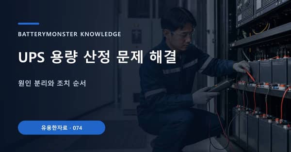UPS 용량 산정 문제 해결의 핵심 판단 기준을 설명하는 대표 이미지