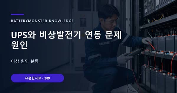 UPS와 비상발전기 연동 문제 원인의 핵심 판단 기준을 설명하는 대표 이미지
