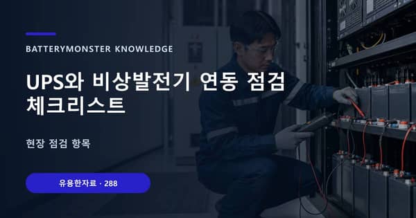 UPS와 비상발전기 연동 점검 체크리스트의 핵심 판단 기준을 설명하는 대표 이미지