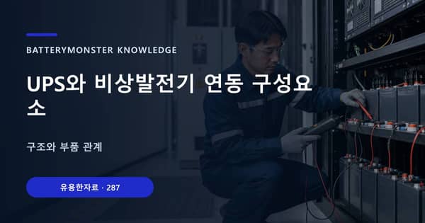 UPS와 비상발전기 연동 구성요소의 핵심 판단 기준을 설명하는 대표 이미지