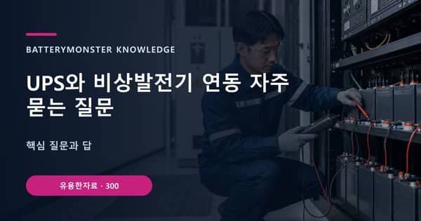 UPS와 비상발전기 연동 자주 묻는 질문의 핵심 판단 기준을 설명하는 대표 이미지