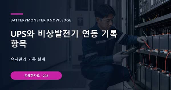 UPS와 비상발전기 연동 기록 항목의 핵심 판단 기준을 설명하는 대표 이미지