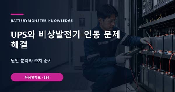 UPS와 비상발전기 연동 문제 해결의 핵심 판단 기준을 설명하는 대표 이미지