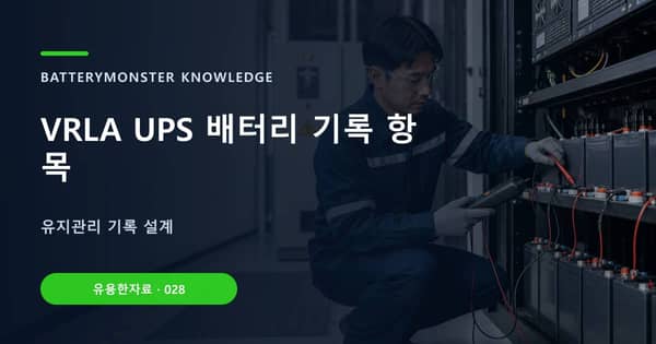 VRLA UPS 배터리 기록 항목의 핵심 판단 기준을 설명하는 대표 이미지
